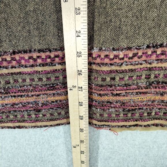 VTG Sag Harbor Skirt Womens Size 14 Brown Wool Blend Fringe Tweed Embroidered - Picture 4 of 10